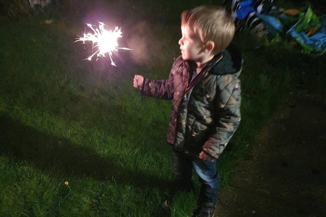 Kate mann shared this sparkler holding youngster with us from Bonfire Night at home. EMN-200611-170535001