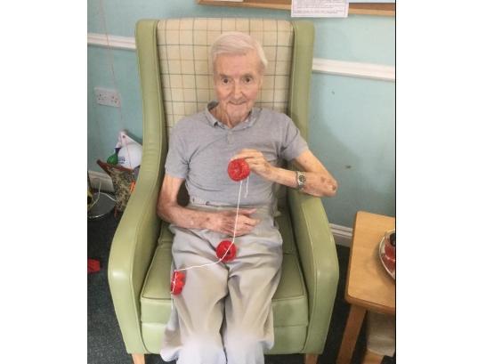 Staff and residents at The Lodge have been busy making lots of poppy's for the care home's poppy display