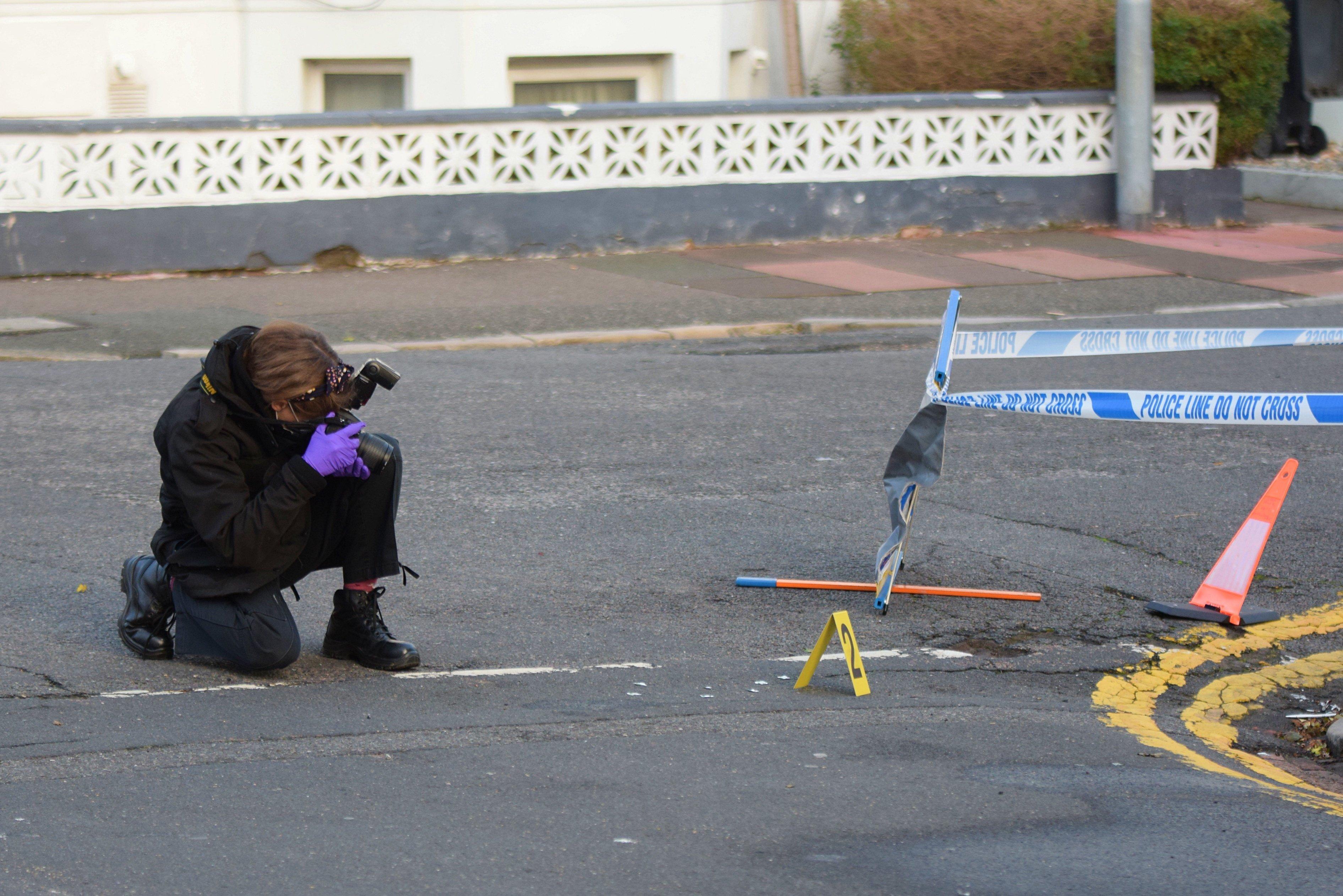 Officers investigating the scene of an assault this morning