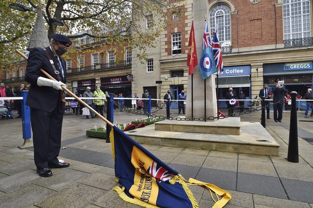 The Peterborough Remembrance Sunday service at the War memorial at Bridge Street.