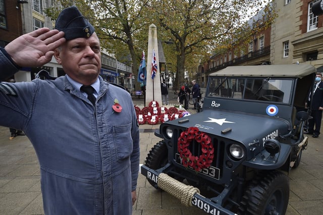 Chris Goodwin with his vintage RAF Jeep.