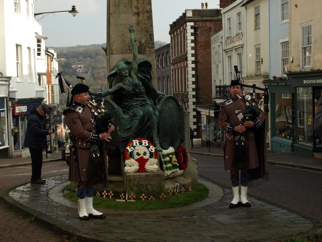 Remembrance Sunday 2020 in Lewes. Picture: Robert Gattoni
