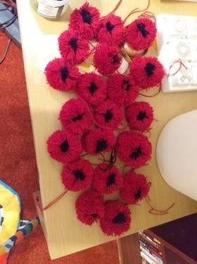 Heather James from Chichester made these remembrance poppy pom poms to mark Remembrance Sunday