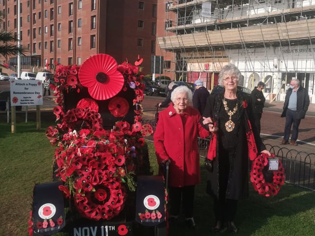 Remembrance Sunday in Bexhill, East Sussex, where a poppy car has delighted onlookers. Picture: Andrew J Crotty