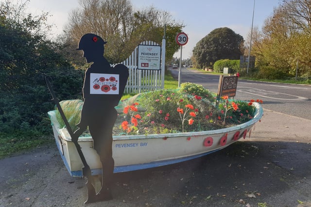 The community of Pevensey and Pevensey Bay paid their respects with this roadside display. Picture by Abby Lewis. SUS-200911-105728001