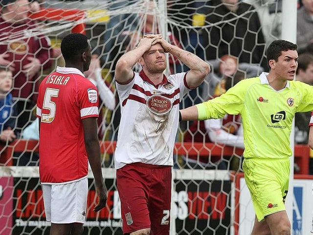 Brett Williams (69) looked to have secured a point for relegation-threatened Town, but Craig Lindfield won it late on (87)