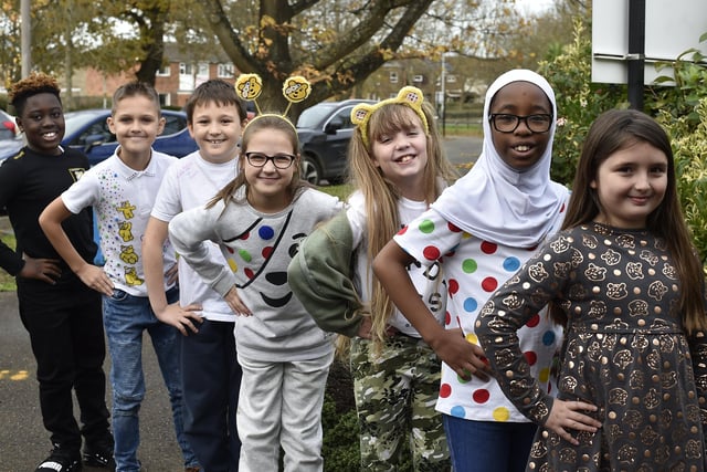 Pupils from Paston Ridings primary school in their fancy dress.