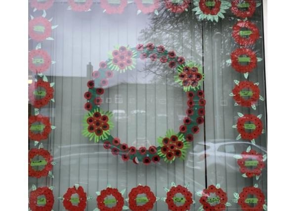 Poppy display at South Hill Primary School