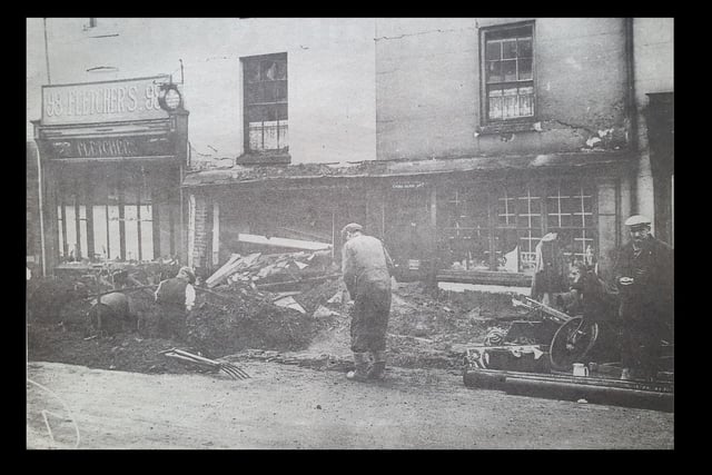 The scene in Regent Street, Leamington, November 1940 when a stick of eight bombs fell on the town.
