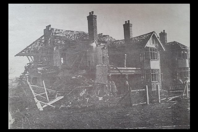 Devastation in Kinross Road in November 1940, caused by an enemy landmine.