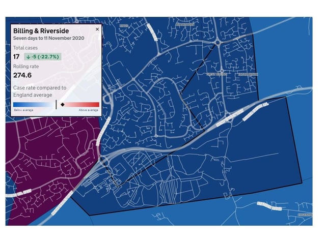 Town Centre & Semilong — Total cases: 31 — Increase from previous week: 6 (24.0%) — Rolling rate: 313.6