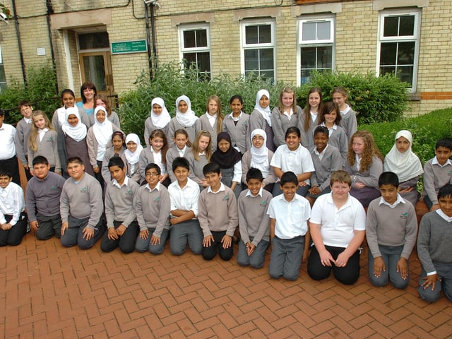 Pupils with teacher Mrs Nuthoo