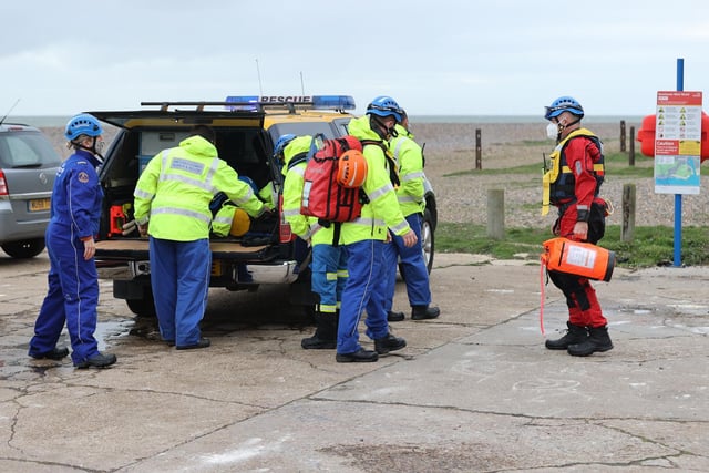 A large-scale rescue mission was launched after a fishing boat sunk near Newhaven. Photo: Eddie Mitchell