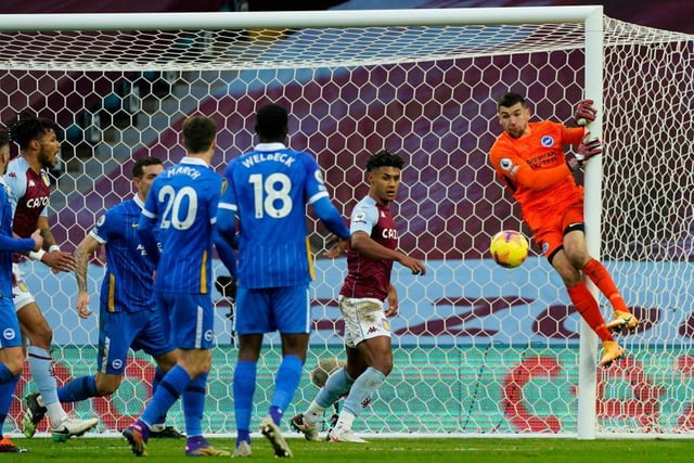 Palmed a Grealish effort away and also produced a strange save with his feet in the first half to deny Mings. Beaten by Konsa's close range effort just after the break