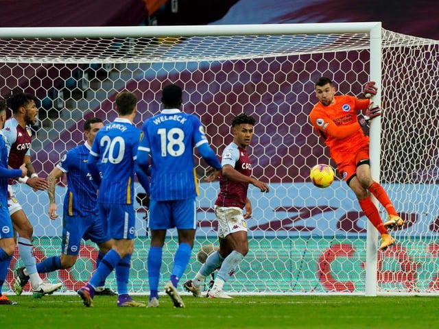 Palmed a Grealish effort away and also produced a strange save with his feet in the first half to deny Mings. Beaten by Konsa's close range effort just after the break