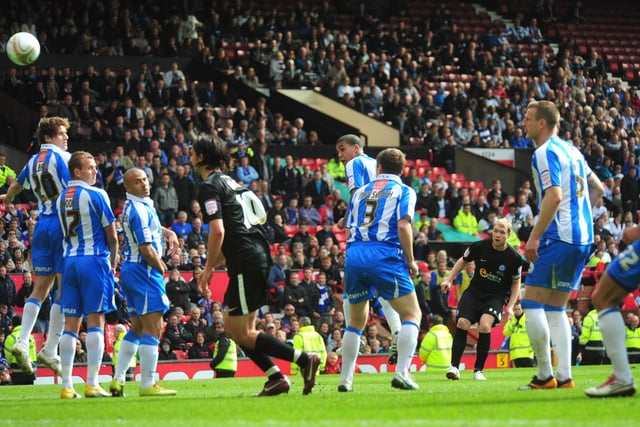 2011: Posh beat Huddersfield Town 3-0 in the League One play-off final at Old Trafford. Goals from Tommy Rowe, Craig Mackail-Smith and Grant McCann (pictured) in an eight-minute spell towards the end of the game secured an immediate return to the Championship and sparked wild and emotional scenes.