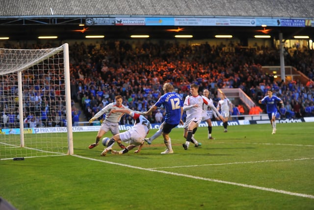 2011: Posh beat fierce rivals MK Dons 2-0 in the second leg of a 2011 League One play-off semi-final. Posh were up against it after losing the first leg 3-2 at stadium:mk, but an early Grant McCann free kick goal settled the nerves and Craig Mackail-Smith (pictured) sealed victory in the second-half. It was possibly the greatest atmosphere ever experienced at London Road.