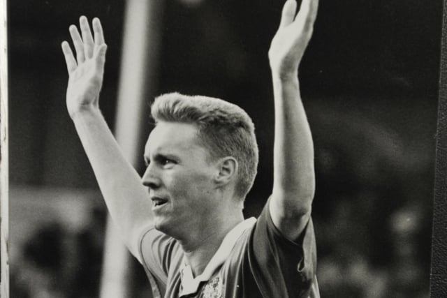 1992: A stunning goal on debut for Tony Philliskirk (pictured) was quickly followed by a Worrell Sterling goal as Posh won 2-0 at Leicester City in the old Division One. It was a Sunday aftermoon match on ITV and watched live by just over 10,000 fans. Philliskirk's debut display helped ease the pain of Ken Charlery's departure to Watford earlier that week.