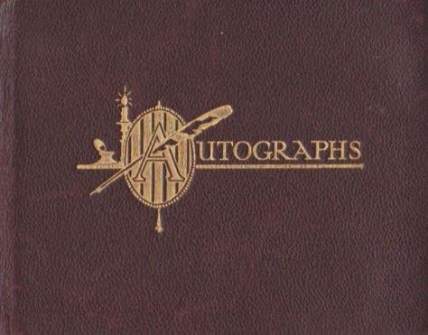 Gladys Brown's autograph book featuring signatures from the world of music hall and film in the 1930s, including Billy Cotton
