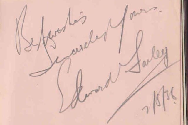 Gladys Brown's autograph book featuring signatures from the world of music hall and film in the 1930s, including Billy Cotton