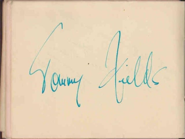 Gladys Brown's autograph book featuring signatures from the world of music hall and film in the 1930s, including Billy Cotton