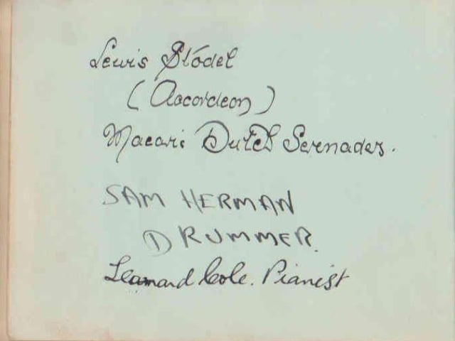 Gladys Brown's autograph book featuring signatures from the world of music hall and film in the 1930s, including Billy Cotton