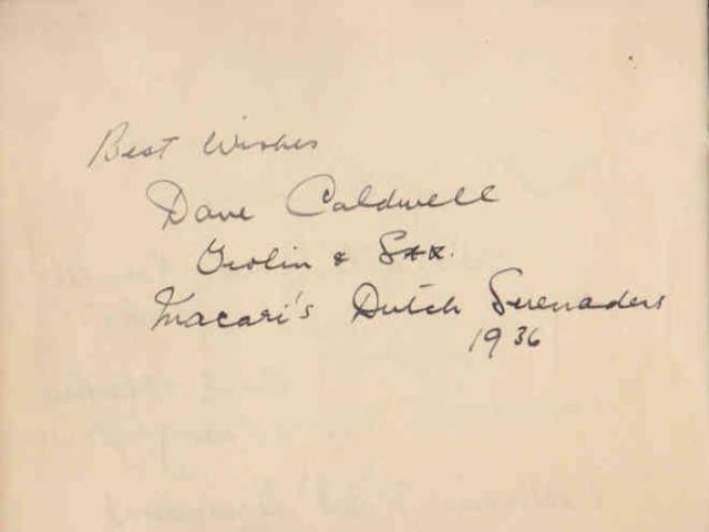 Gladys Brown's autograph book featuring signatures from the world of music hall and film in the 1930s, including Billy Cotton