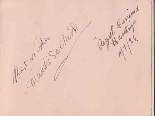Gladys Brown's autograph book featuring signatures from the world of music hall and film in the 1930s, including Billy Cotton