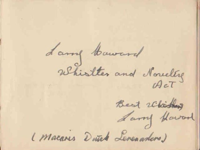 Gladys Brown's autograph book featuring signatures from the world of music hall and film in the 1930s, including Billy Cotton