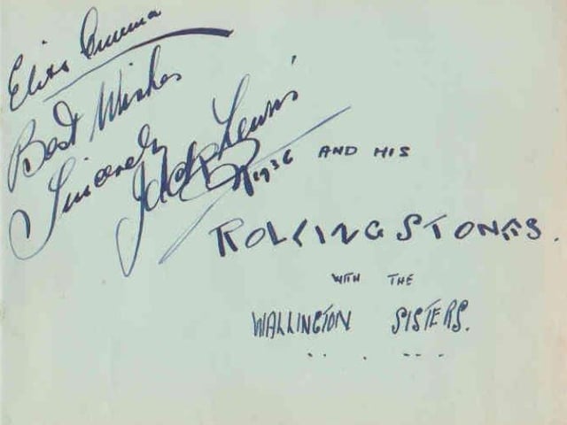 Gladys Brown's autograph book featuring signatures from the world of music hall and film in the 1930s, including Billy Cotton