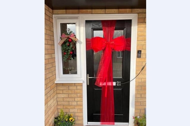 Getting crafty, Laura Michelle Mummery in Cardea decided to create her own doorway Christmas bow herself with chiffon in only 10 minutes