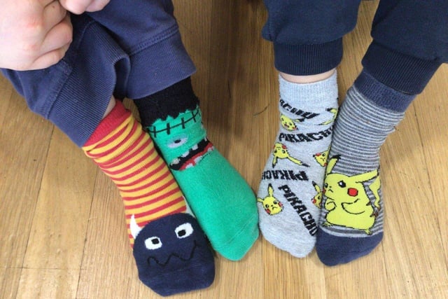 Odd socks day at Rustington Primary School