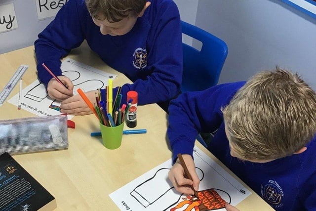 Year-six pupils were asked to design their own odd socks