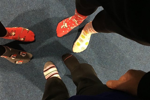 Year-six pupils were asked to design their own odd socks