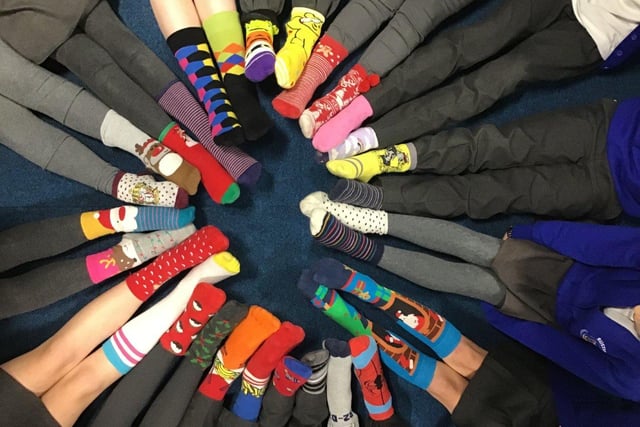 Odd socks day at Rustington Primary School