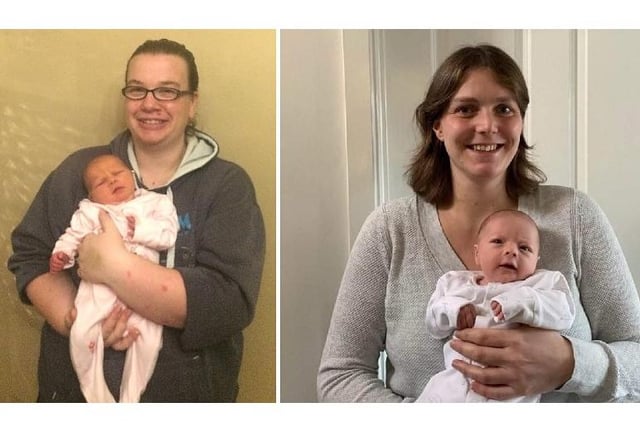 Sue Mangham and Sarah Richards with their babies