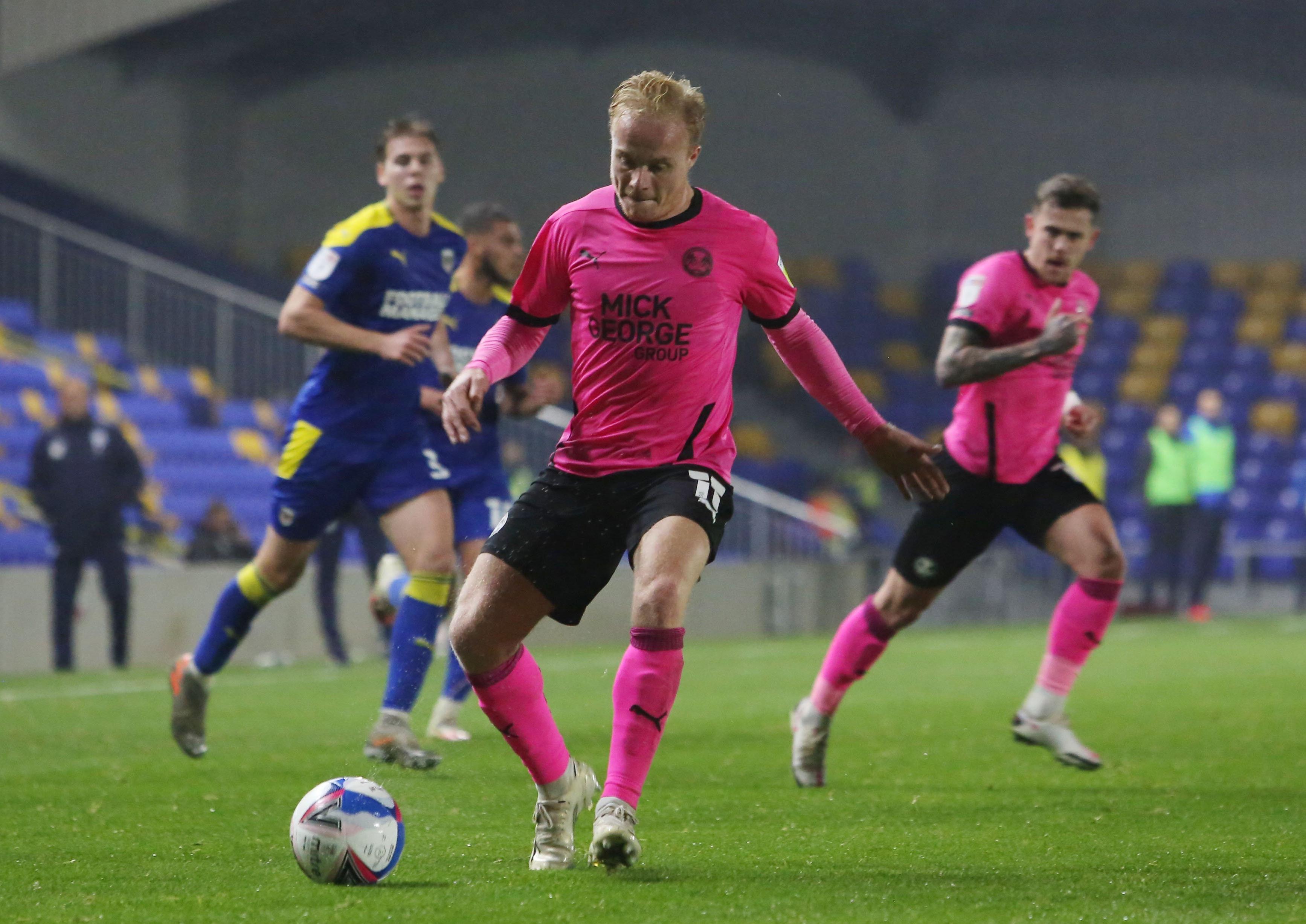 Ryan Broom in action for Posh at Wimbledon. Photo: Joe Dent/theposh.com.
