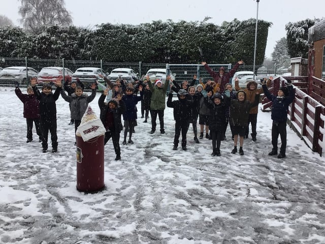 Snow time at William Alvey School.