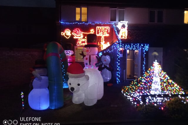 Terry and Eszther Wartnaby's festive display outside their home in Parnwell