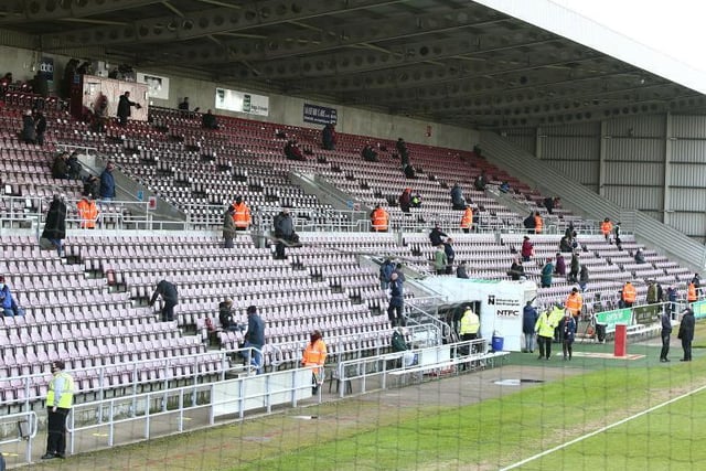 Stewards were dotted around the North and West stands to ensure fans followed the one-way system and stayed in their seats until after full-time.