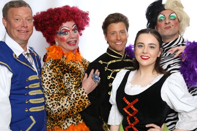 2019 Cinderella Cast: Ricky Groves as Buttons, Mitch Hewer as Prince Charming, Lily Shires as Cinderella, Zach Vanderfelt as Donna, Lawrence Stubbings as Bella, Peter McCrohon as Baron Hardup, Katie Paine as Fairy Godmother and George Dee as Dandini