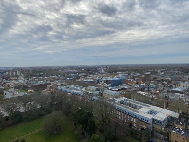 Ben and Carlo from Dawson's Steeplejacks have been working on the cathedral this week