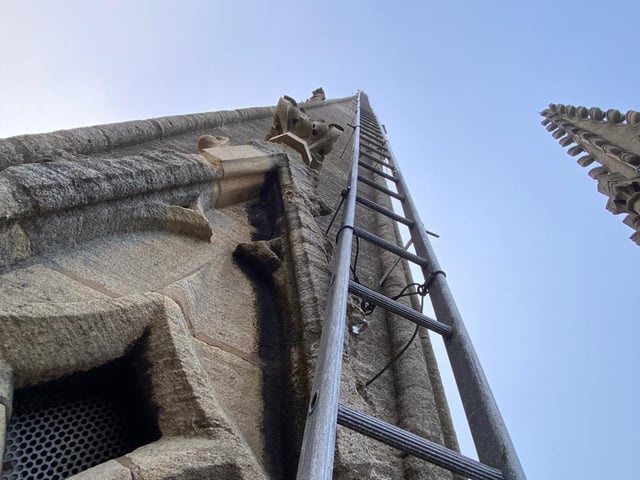 Ben and Carlo from Dawson's Steeplejacks have been working on the cathedral this week (pic: Ben and Carlo)