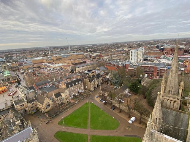 Ben and Carlo from Dawson's Steeplejacks have been working on the cathedral this week