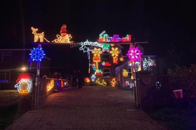 Jackie Shailer's house in Stilton has been decked out to raise money for the Magpas Air Ambulance, visit www.justgiving.com/fundraising/stiltonlights