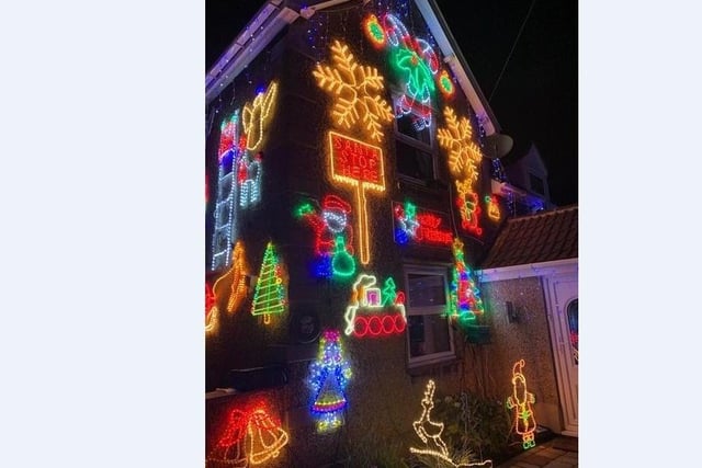 Jackie Shailer's house in Stilton has been decked out to raise money for the Magpas Air Ambulance, visit www.justgiving.com/fundraising/stiltonlights