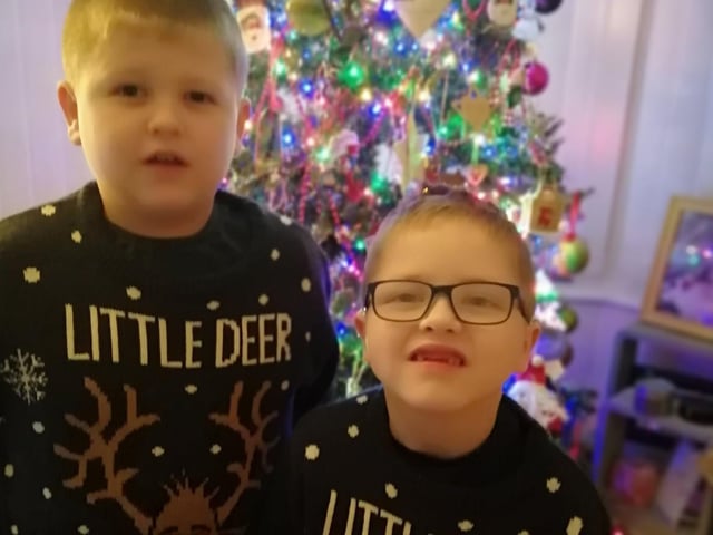 Aiden and his big brother from William Alvey School. EMN-201112-180526001