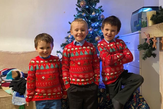Grandad bought the Owen boys their Christmas jumpers and they sent their photo in to William Alvey School. EMN-201112-180546001