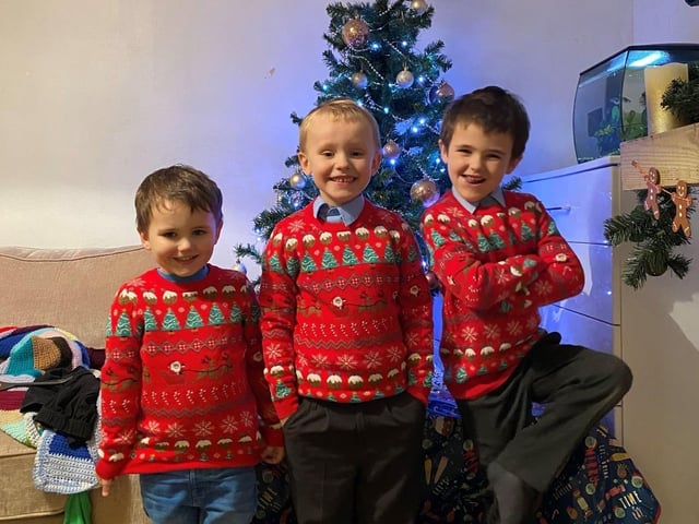 Grandad bought the Owen boys their Christmas jumpers and they sent their photo in to William Alvey School. EMN-201112-180546001