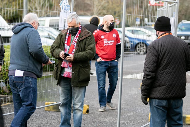Crawley Town fans back at the People's Pension Stadium
